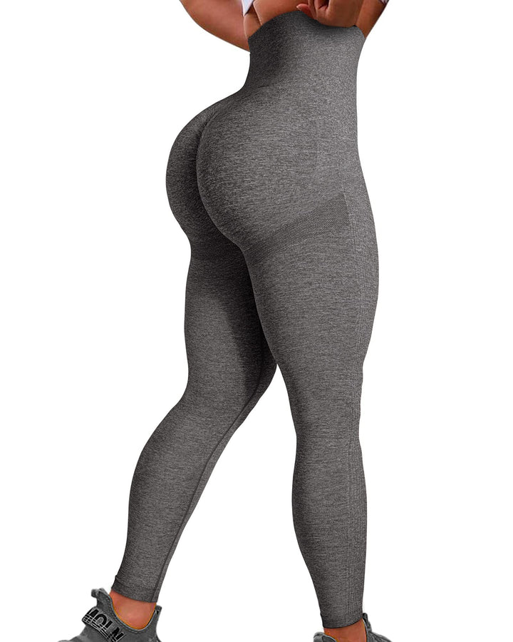 Smile Contour Dark Grey Seamless Leggings for Women High Waist Butt Lift Workout Yoga Pants Scrunch Booty Gym Tights