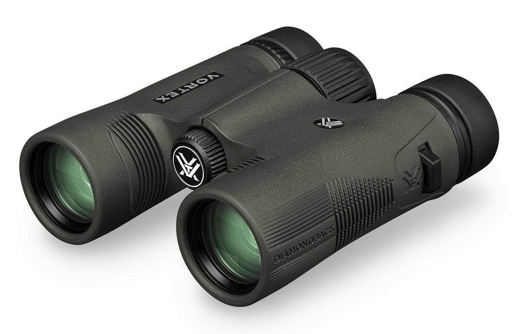 Optics Diamondback HD 10x28 Binoculars - HD Optical System, Non-slip Grip, Waterproof, Fogproof, Shockproof, Included Carry Case - Unlimited, Unconditional Warranty