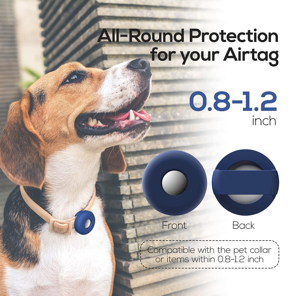 Dog Collar Holder for AirTag, 2 Pack Silicone Pet Collar Case for Apple Airtags, Anti-Lost Waterproof Airtag Dog Collar Holder GPS Tracker Compatible with Cat Dog Collars Charms Air Tag Mount Harness