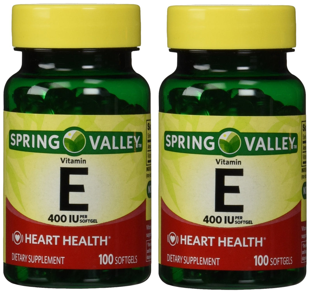 Spring Valley Vitamin E 400 IU, 100 Softgels (Pack of 2