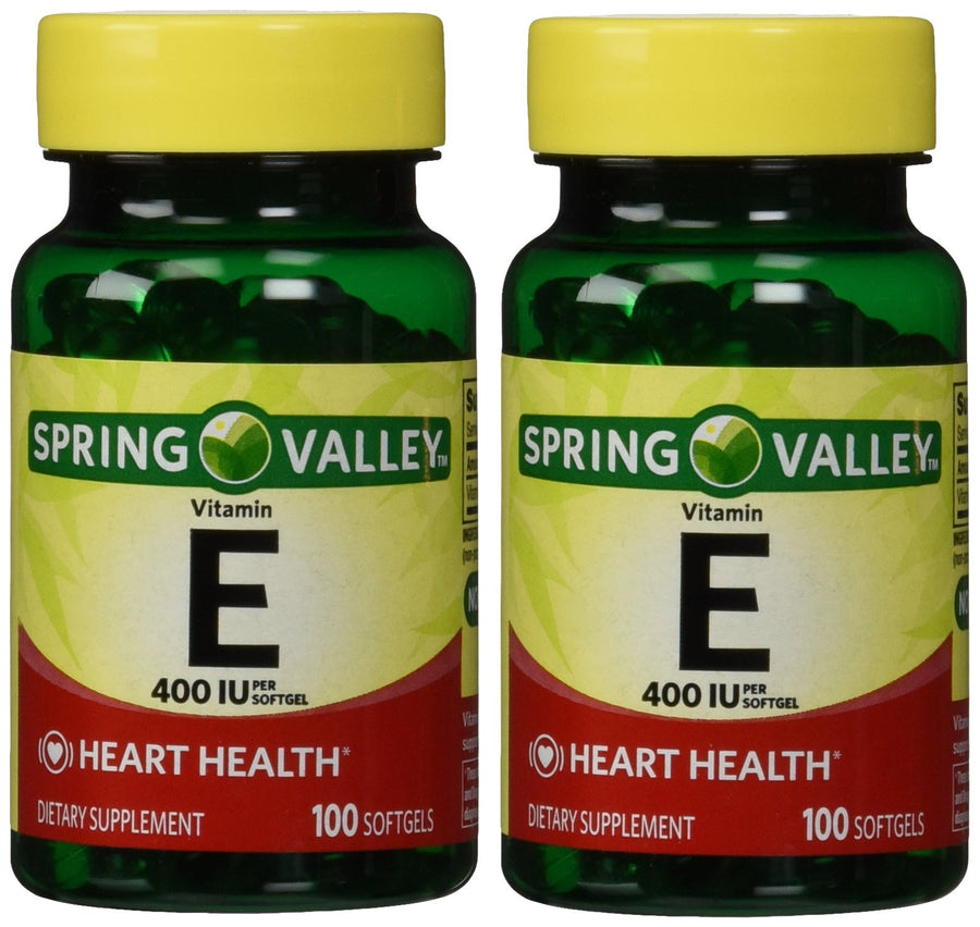 Spring Valley Vitamin E 400 IU, 100 Softgels (Pack of 2