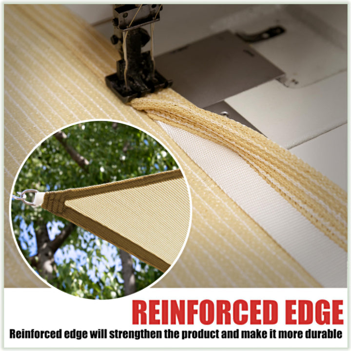 24&#39; x 24&#39; x 24&#39; Beige Triangle CTAPT24 Sun Shade Sail Canopy Mesh Fabric UV Block UPF50 - Commercial Heavy Duty - 190 GSM - 3 Years Warranty ( We Make Custom Size )