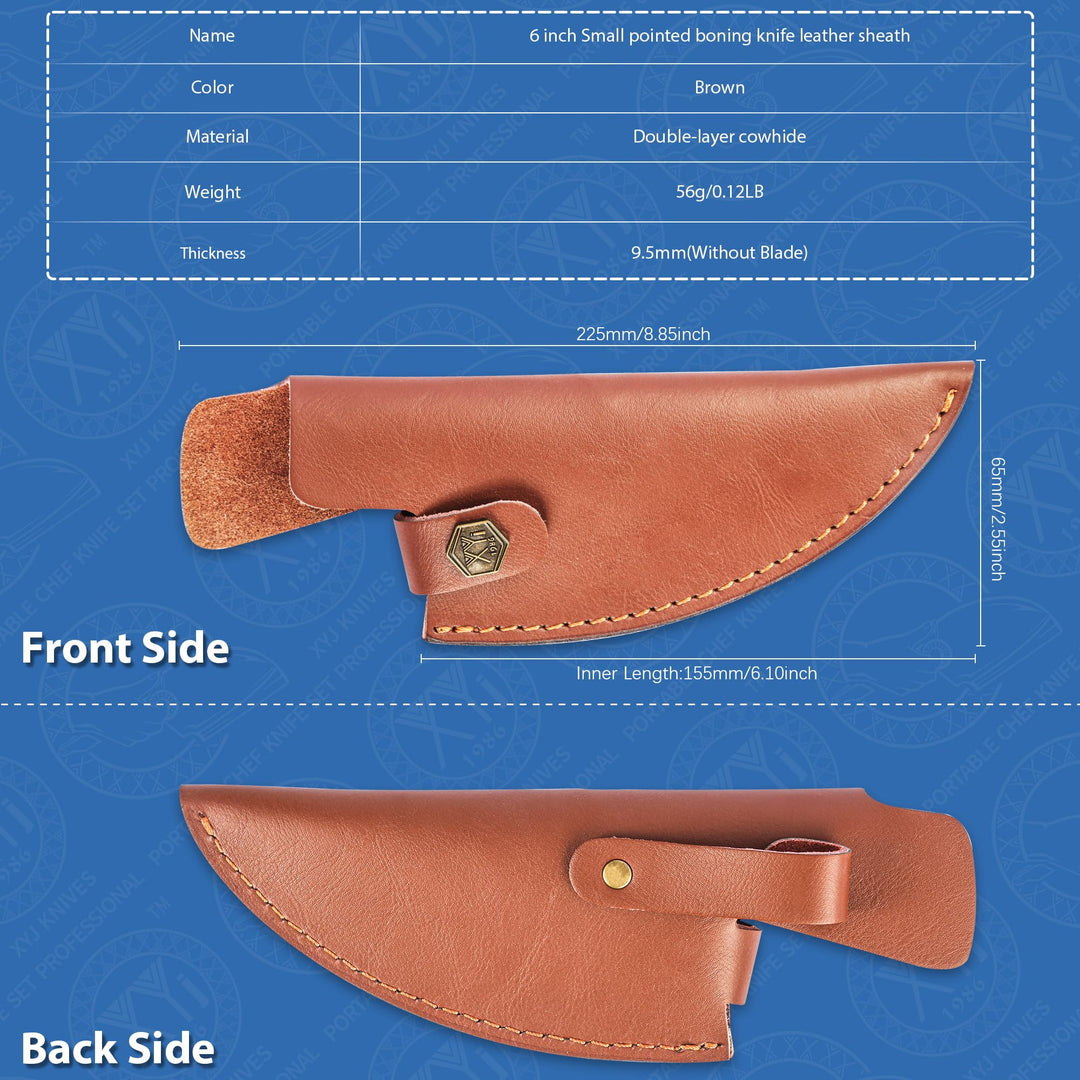 Knife Sheath for 5.5 inch Meat Cleaver Soft Leather Sheath with Belt Loop Good for Protect Fixed Blade &amp; Carry Out