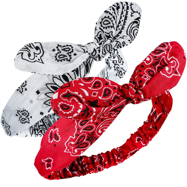 Bandana Knot Headbands Retro Print Headbands Paisley Print Headband Headwrap for Girls and Women (Style B