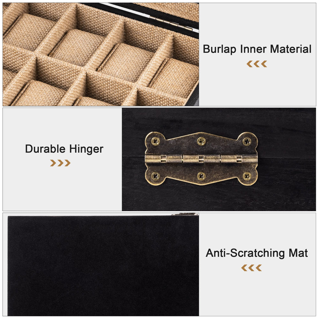 SRIWATANA Watch Box, Watch Case Organizer for Men Women