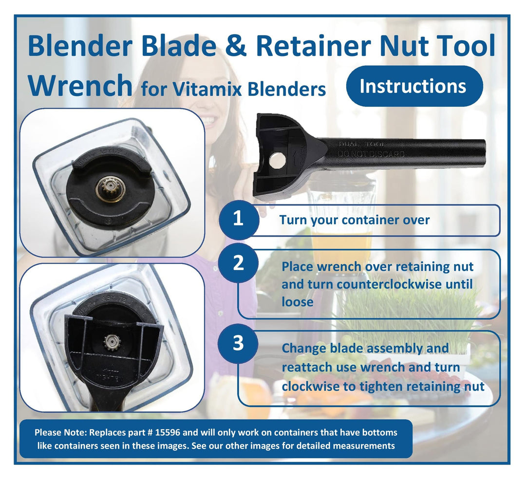 Vitamix® Blender Wrench Retainer Nut and Blade Removal Tool Wrench Compatible with Vitamix®15596 retainer nut Vitamix® wrench