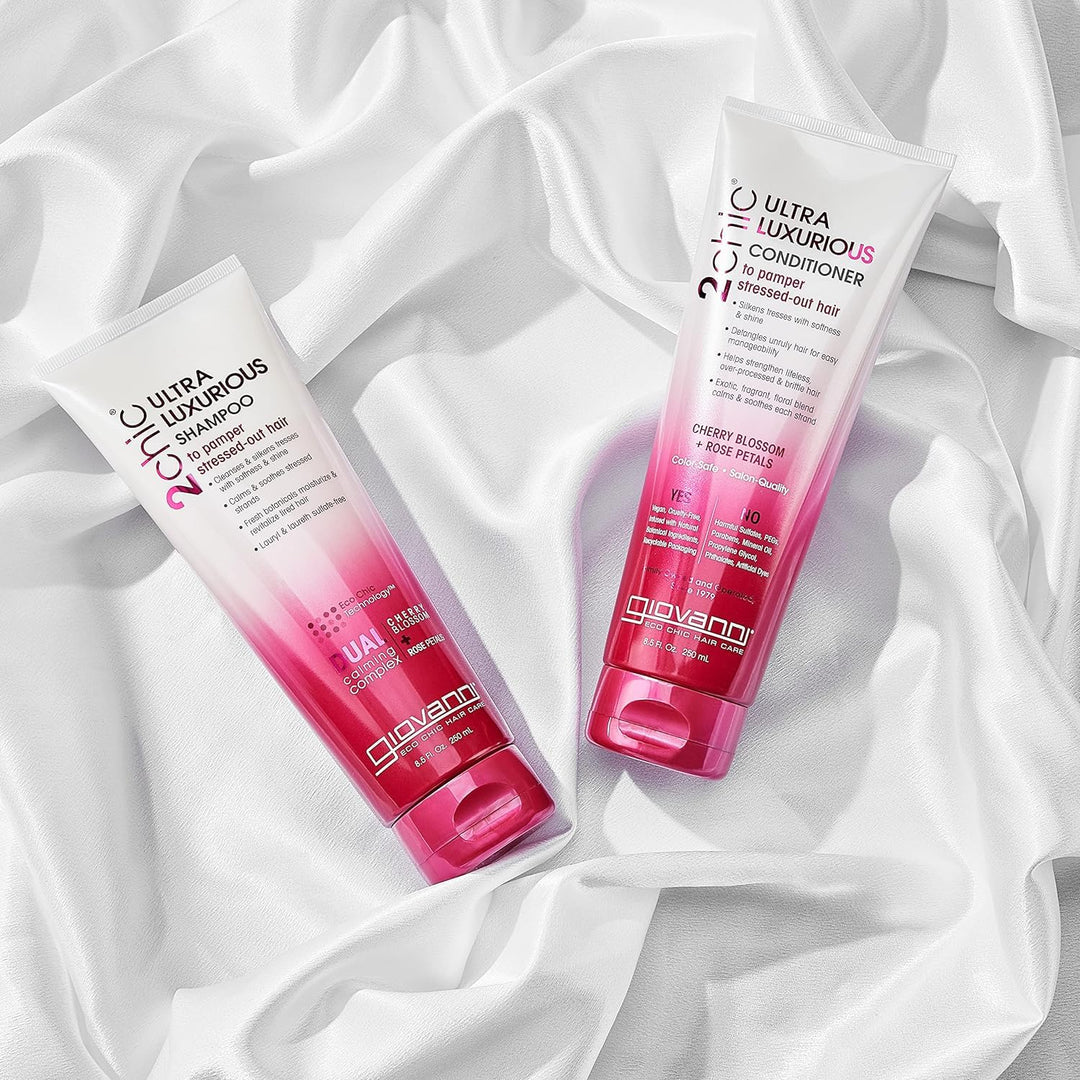 2chic Ultra-Luxurious Shampoo with Cherry Blossom &amp; Rose Petals, 8.5 Fluid Ounce