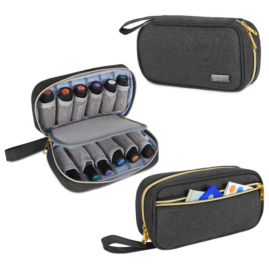 LUXJA Essential Oil Carrying Case - Holds 12 Bottles (5