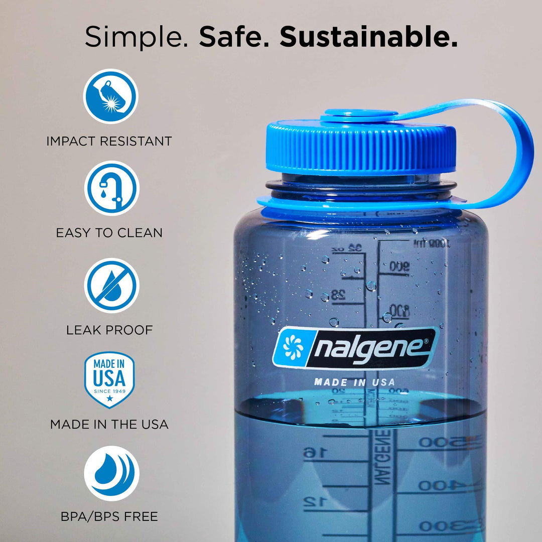 Nalgene Tritan Wide Mouth BPA-Free Water Bottle, REd, 32 oz