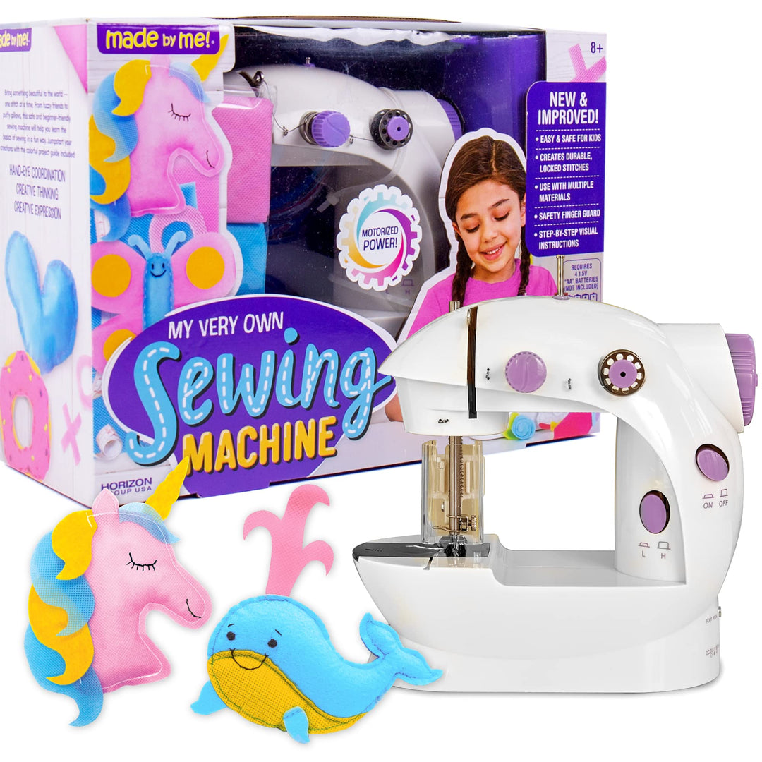 My Very Own Sewing Machine, Portable Battery Powered First Sewing Machine, Includes Fabric, Thread, Measuring Tape, &amp; Stuffing, Beginner Sewing Machine for Kids Ages 8+