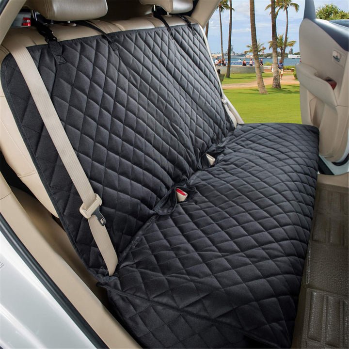 Bench Car Seat Cover Protector - Waterproof, Heavy-Duty and Nonslip Pet Car Seat Cover for Dogs with Universal Size Fits for Vehicles, Trucks &amp; SUVs(Black)
