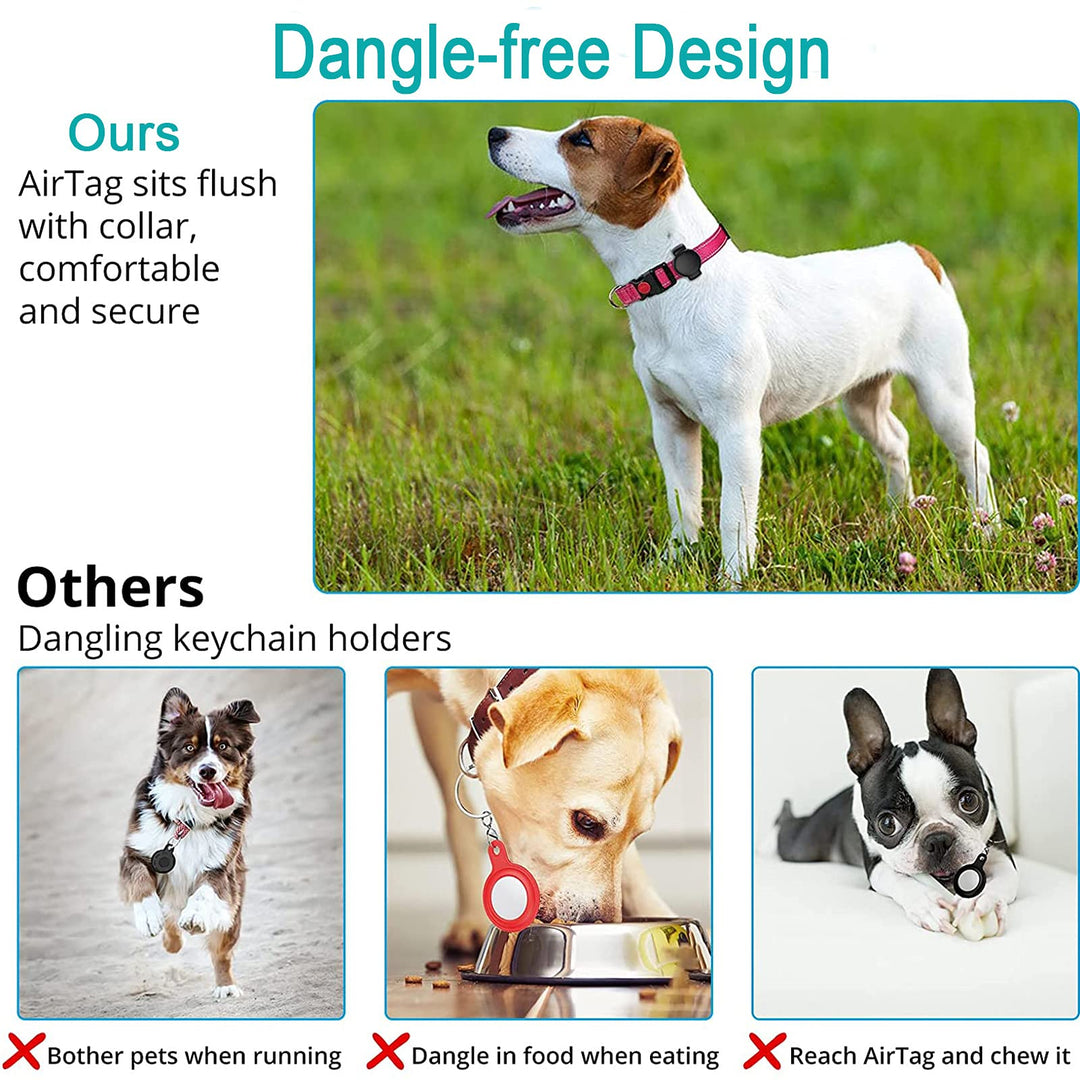 Case for AirTag Dog Collar Holder, Flexible Silicone Pr