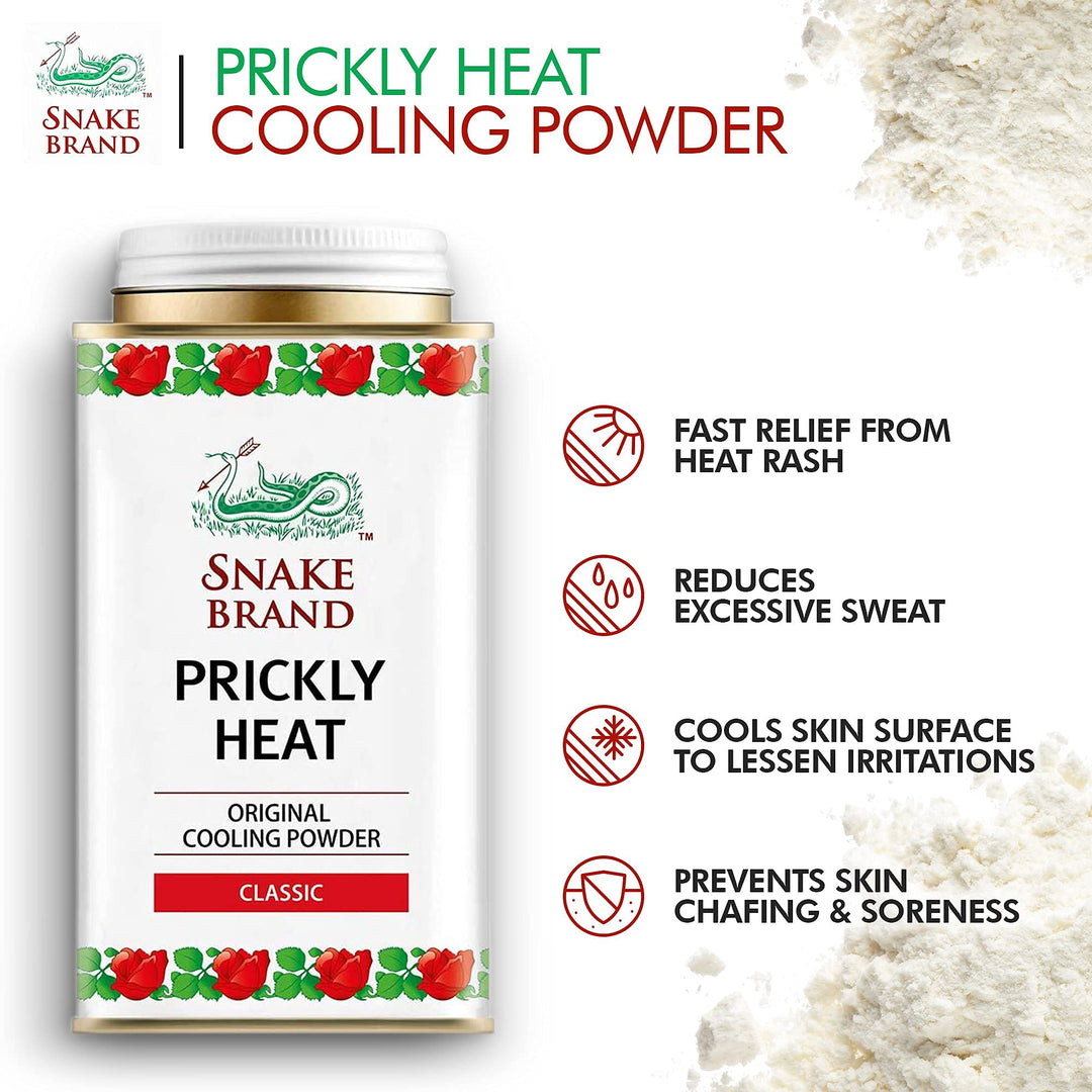 Snake Brand Prickly Heat Cooling Talcum Powder | For He