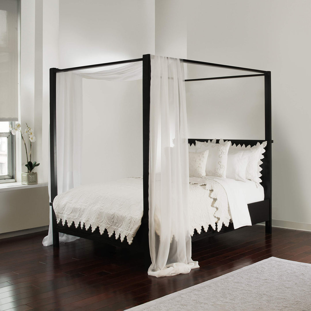 Canopy Bed Scarf, White Sheer, for All Bed Sizes