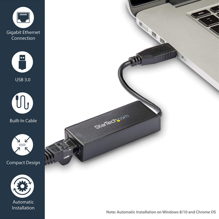 USB to Ethernet Adapter, USB 3.0 to 10/100/1000 Gigabit Ethernet LAN Adapter, USB to RJ45 Adapter, TAA Compliant