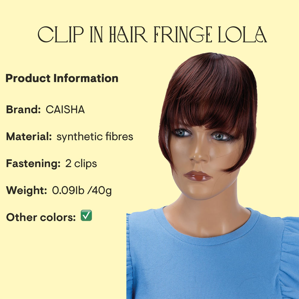 Prettyshop Clip in Extensions chestnut brown mix # 4T35 HF1-2: PRETTYSHOP Fringe Bangs Clip in Extension Hair Piece Heat-Resisting Synthetic Fiber chestnut brown mix # 4T35 HF1-2