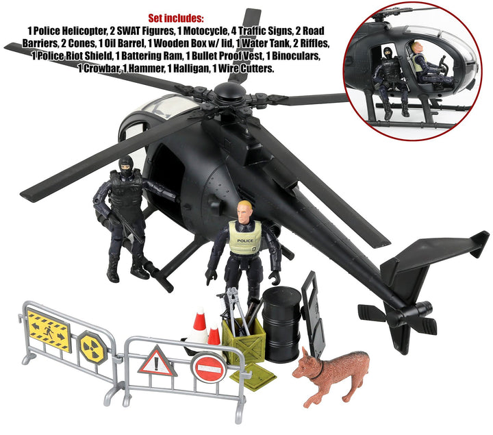 Click N&#39; Play Military SWAT Elite Unit Rescue, 12 Action Figures | Fake Gun, Truck, Clothes, Costume, Gear | Toy Soldiers, Police Force, Officer Guys | Action Figure Soldier Army Men Toys, Kids, Boys
