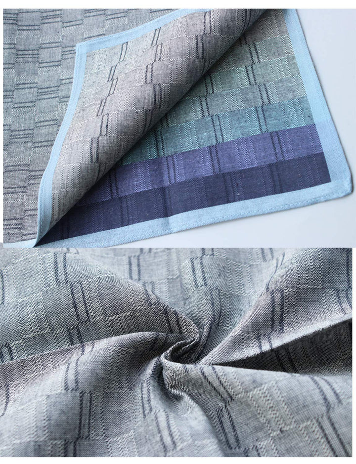 Mens Luxury 100% Cotton Handkerchiefs Plaid 3PCS