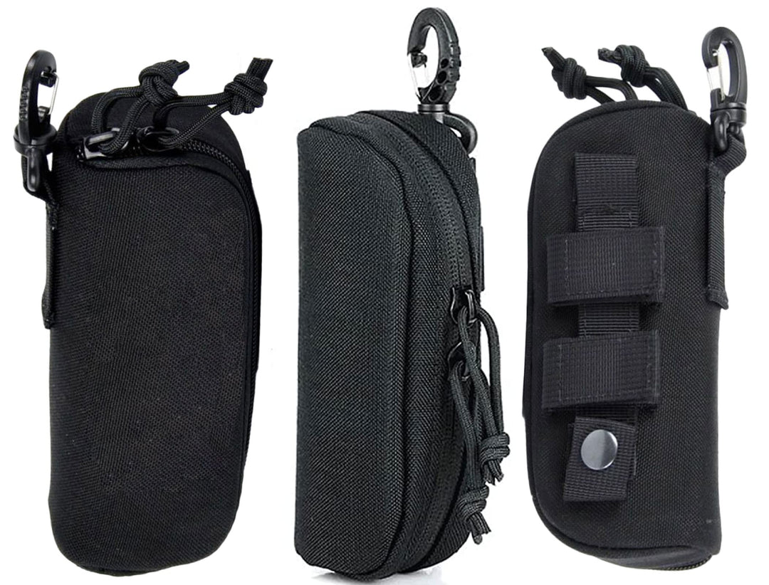 Tactical MOLLE Glasses Shockproof Protective Box Portable Outdoor Sunglasses Pouch Eyewear Carry Case (Black)