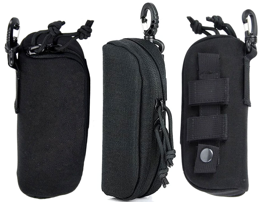 Tactical MOLLE Glasses Shockproof Protective Box Portable Outdoor Sunglasses Pouch Eyewear Carry Case (Black)