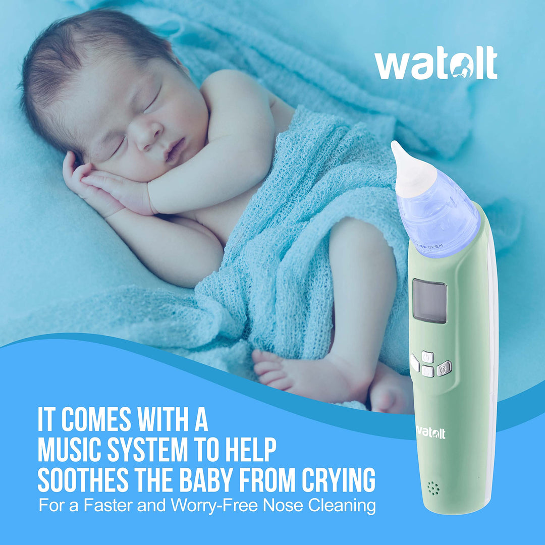 Watolt Baby Nasal Aspirator - Electric Nose Suction for Baby - Automatic Booger Sucker for Infants - Battery Powered Snot Mucus Remover for Kids Toddlers