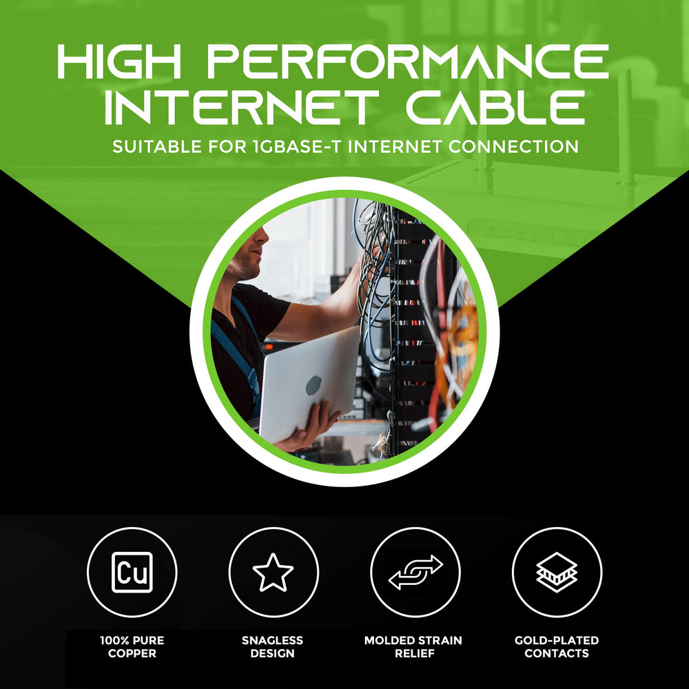 GEARIT 24-Pack, Cat5e Ethernet Patch Cable 3 Feet - Sna