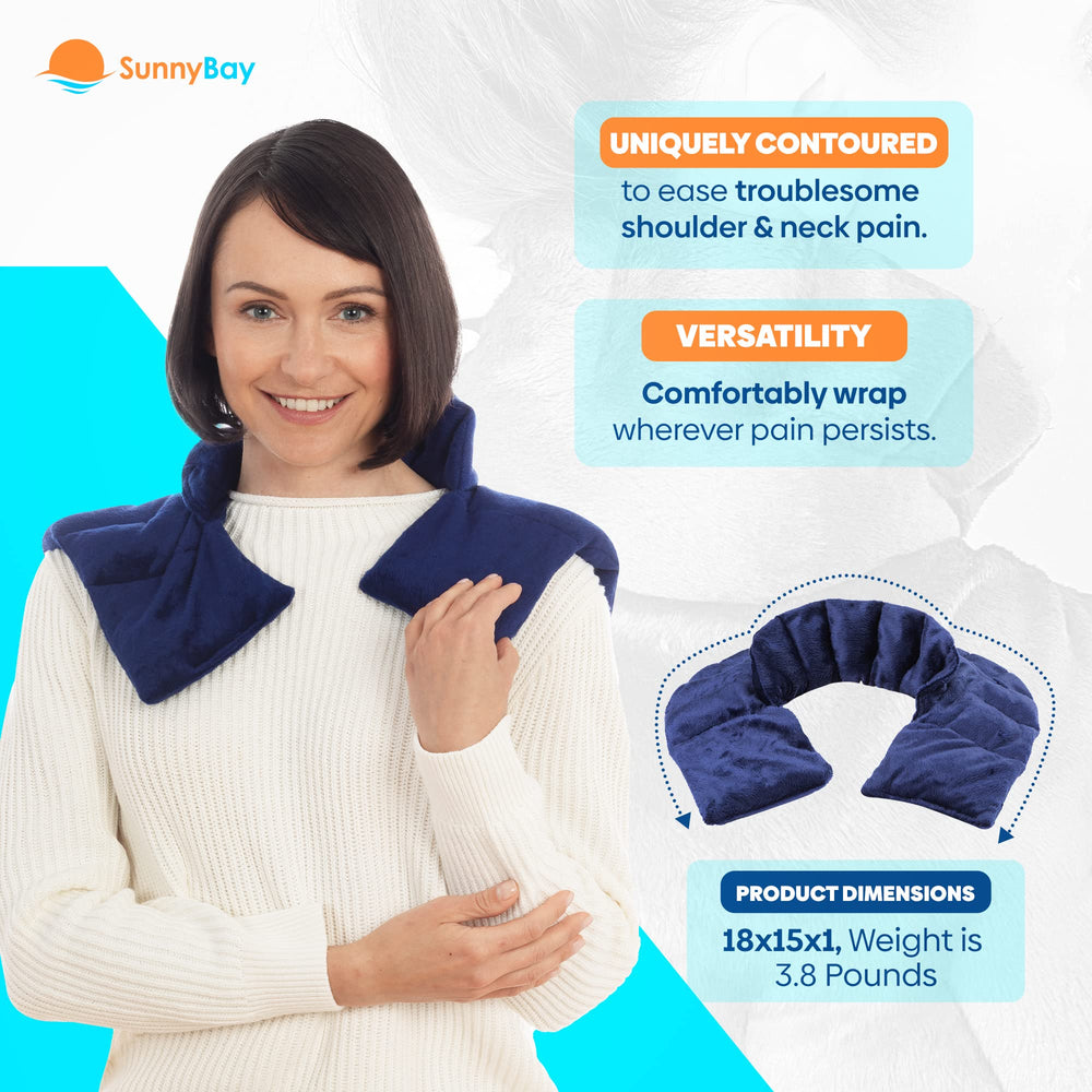 Sunny Bay Neck Heating Wrap, Rice, Blue, Small