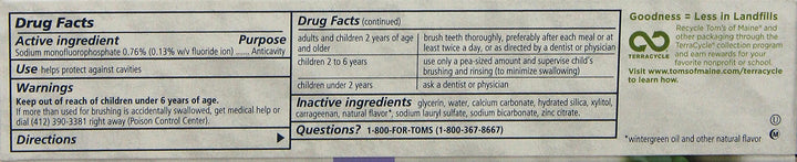 Tom&#39;s of Maine Whole Care Fluoride Toothpaste, Wintermint, 4.7 Ounce, 2 Count