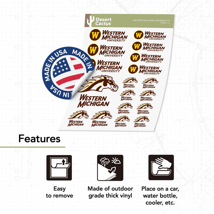 Desert Cactus Western Michigan University Sticker Bronc