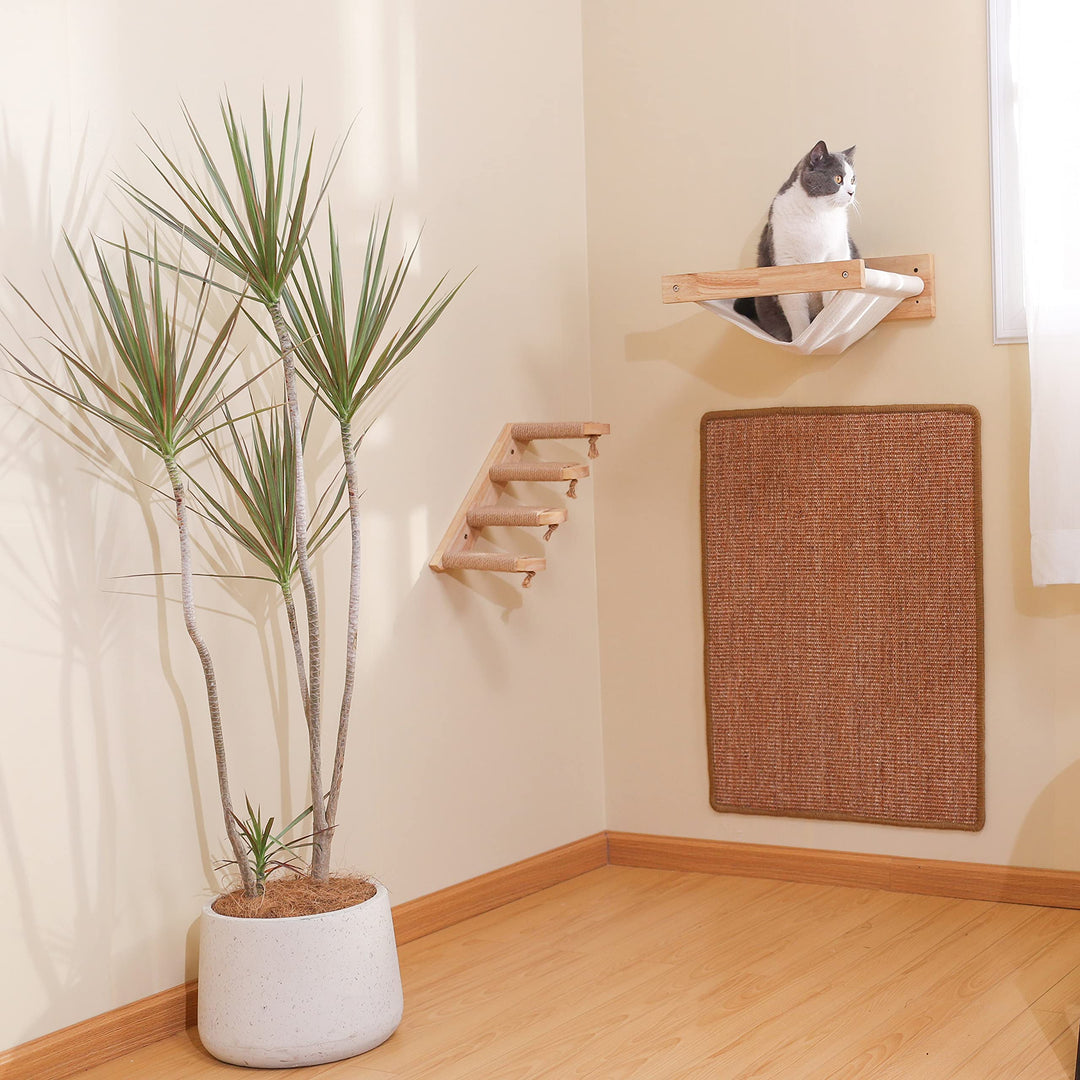 Cat Scratcher Mat, 23.6 X 31.5 Inch Natural Sisal Cat Scratch Mats, Horizontal Cat Floor Scratching Pad Rug, Protect Carpets and Sofas Brown