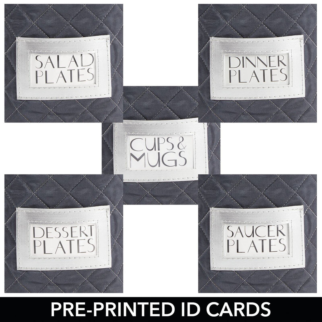 mDesign Quilted Dinnerware Storage 5 Piece Set for Prot