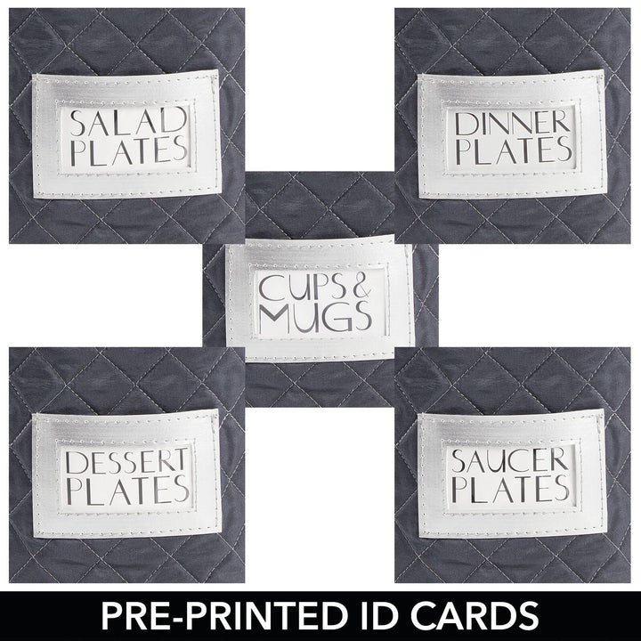 mDesign Quilted Dinnerware Storage 5 Piece Set for Prot
