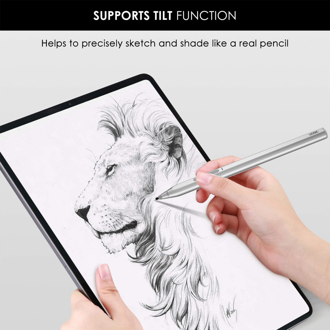 Uogic Pen for New Microsoft Surface Pro 9 &amp; Pro 8, Slim &amp; Lightweight, 4096 Pressure Sensitivity, Tilt &amp; Palm Rejection, Quick Charge, Flex &amp; Soft HB Tip, for Surface Pro/Go/Book/Studio/Laptop