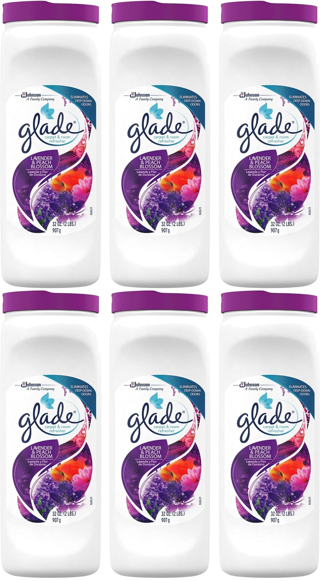 Glade Carpet and Room Refresher, Deodorizer for Home, Pets, and Smoke, Lavender and Peach Blossom, 32 Oz