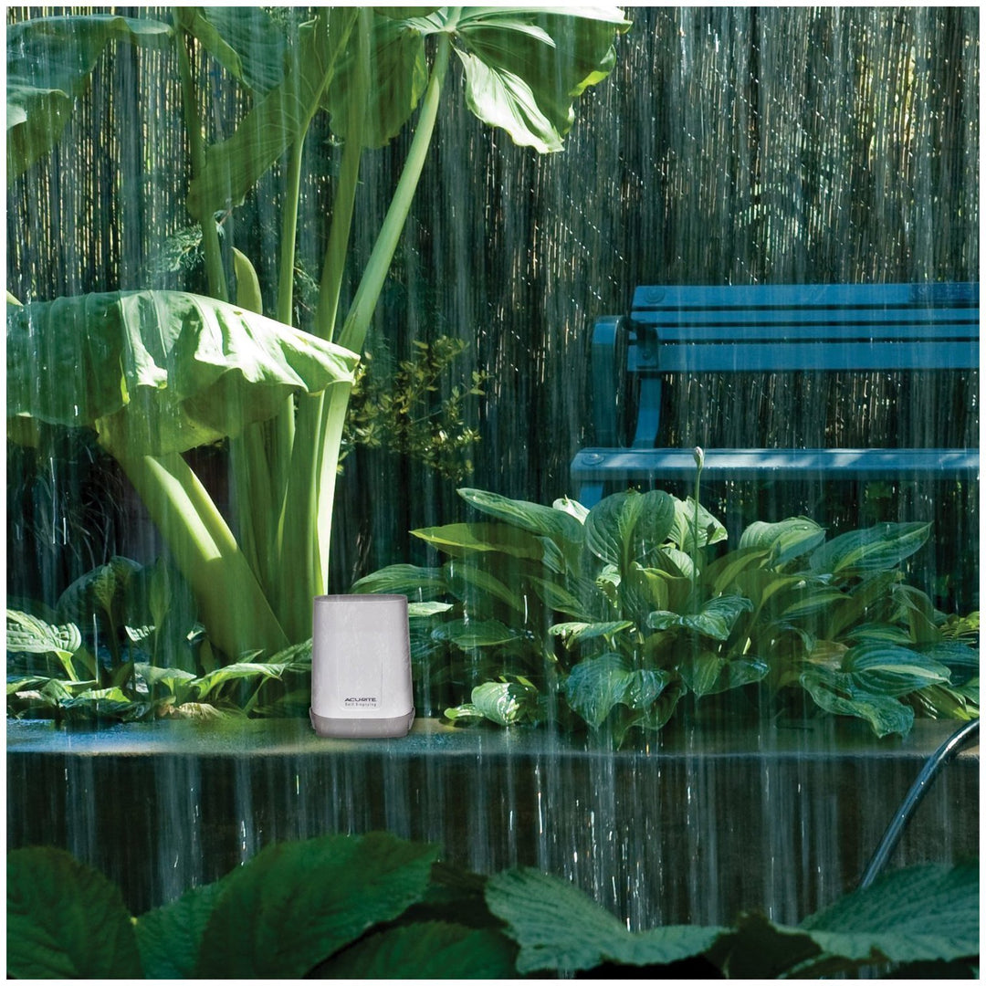 AcuRite Wireless Digital Rain Gauge with Self-Emptying Collector with Rainfall History, Alerts, and Current Date and Time (00899), Multicolor