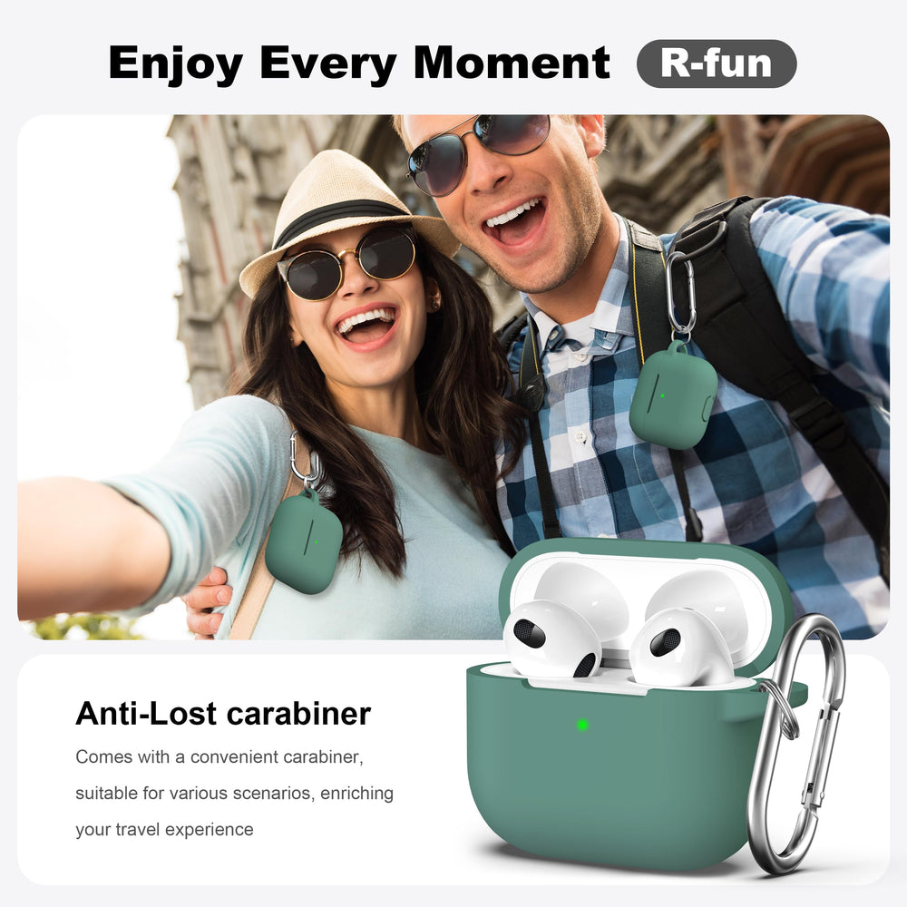 R-fun Compatible with AirPods 3 Case Cover, Silicone Pr