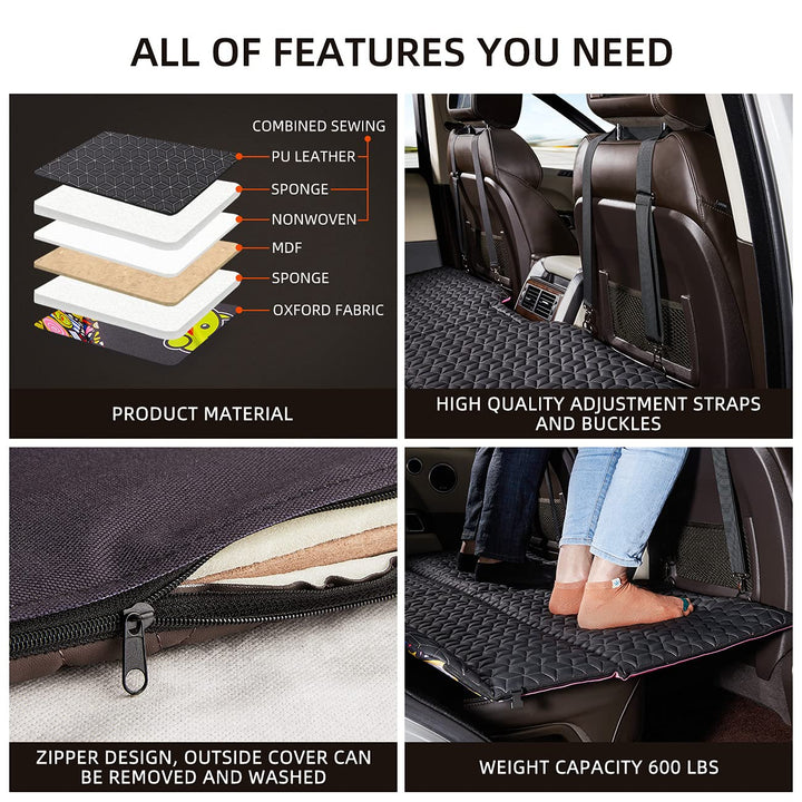 ABE Non-Inflatable Car Mattress,Double-Sided, Folding Bed Portable SUV Camping Back Seat Travel Mattress for Sleeping (Amy Bunny)