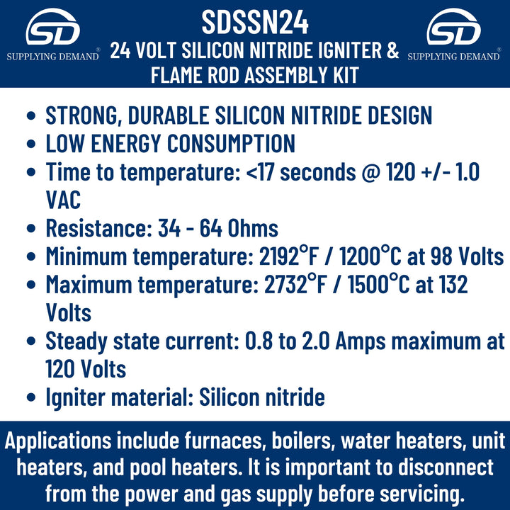 SSN24 2633222 Q3400A1024 Silicon Nitride Furnace Igniter Replacement