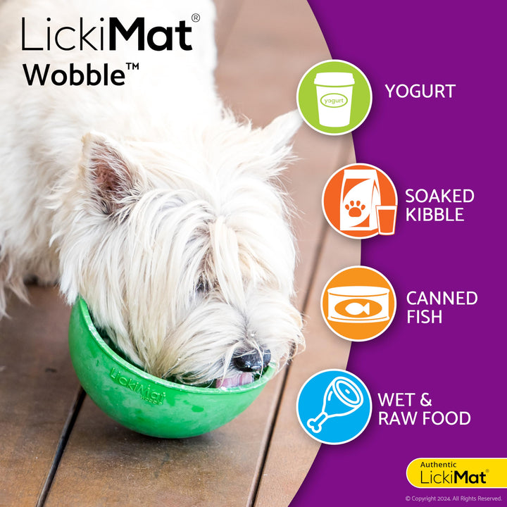 LickiMat Wobble, Dog Slow Feeder Bowl Lick Mat, Boredom Anxiety Reducer; Perfect for Food, Treats, Yogurt, or Peanut Butter. Fun Alternative to a Slow Feed Dog Bowl, Turquoise