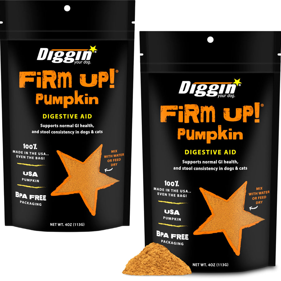 Firm Up Pumpkin for Dogs & Cats, 100% Made in USA, Pumpkin Powder for Dogs, Digestive Support, Apple Pectin, Fiber, Healthy Stool, 4 oz (2-Pack)