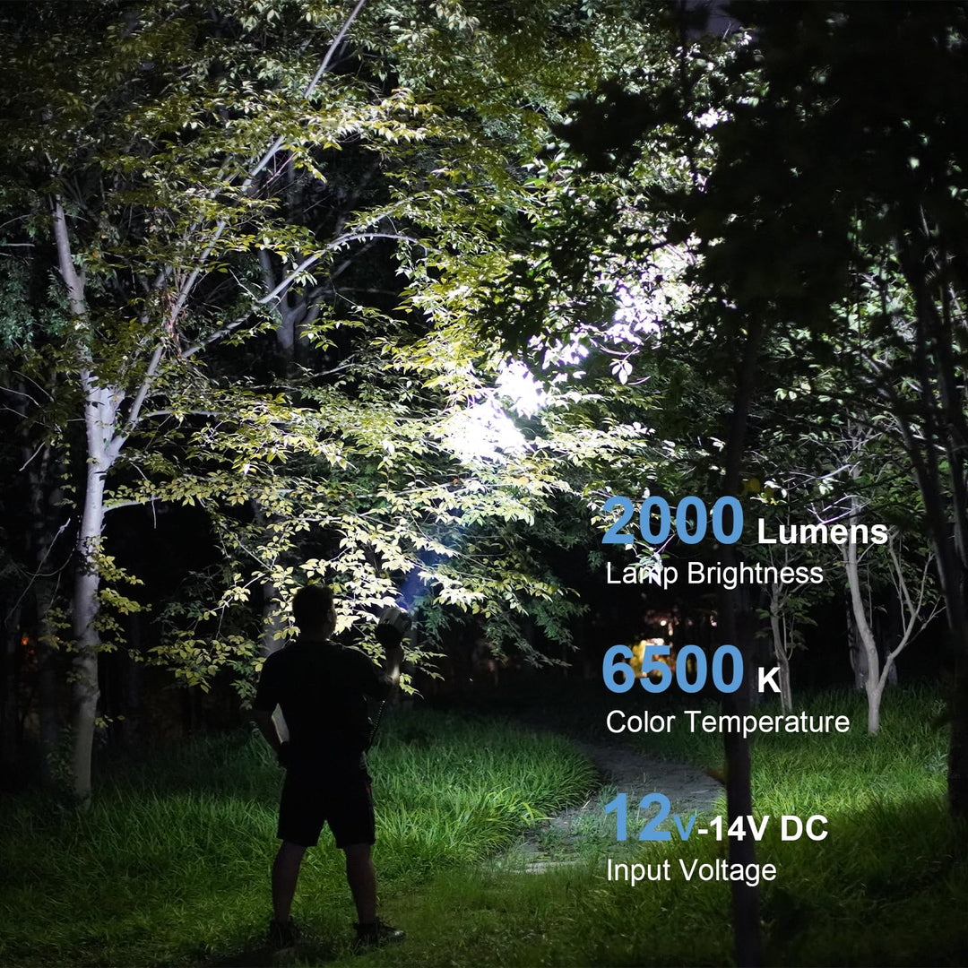 TACTICPRO Powerful 2000 Lumen HID Spotlight/Floodlight Automotive/Garage/Emergency/Boating/Fishing/Hunting/Camping/Hiking/Patrolling Spotlight 9924-0011-06