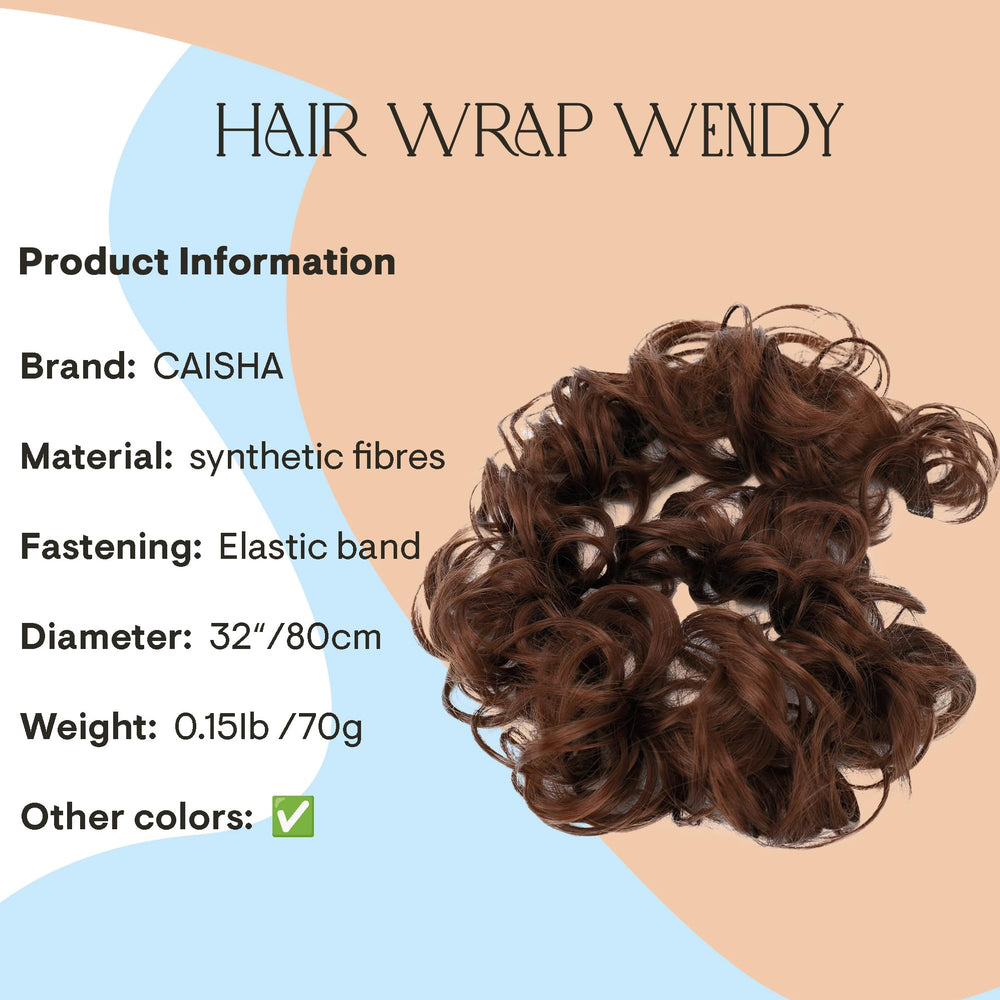 copper red #350 HW20 : PRETTYSHOP XXXL Hairpiece Hair Wrap Scrunchie Scrunchy Updos, VOLUMINOUS, Curly Messy Bun, Different Colors Available