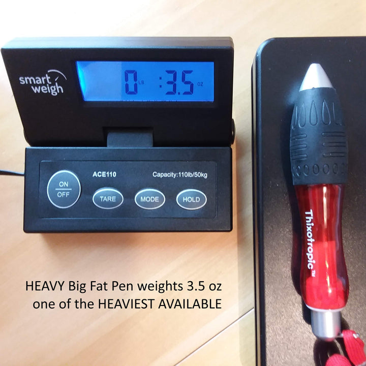 HEAVY Super Big Fat Weighted Pen for Tremors and Parkinson&#39;s (Twin Pack) Premium Ink