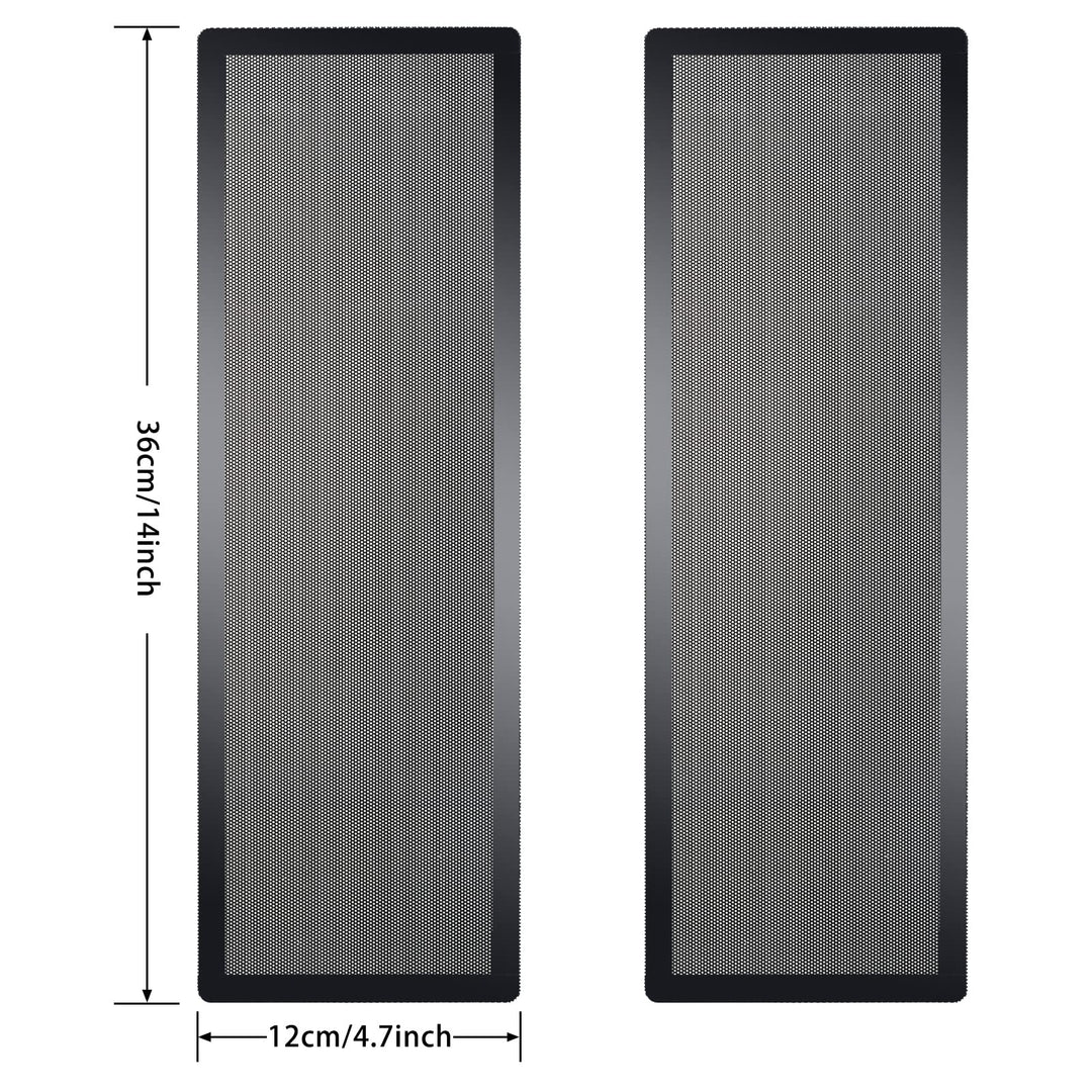 360mm x 120mm PC Case Dust Mesh Filter [2 Pack], Magnetic Frame Computer Fan Dust Mesh PC Cooler Filter Dustproof PVC Cover Grills - Black