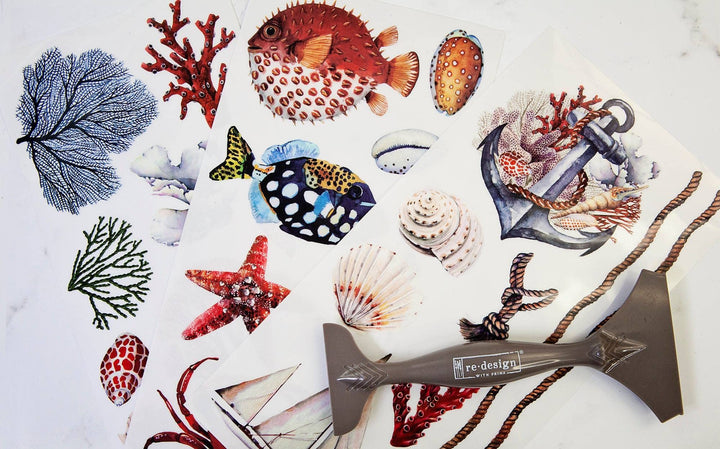 Redesign With Prima TRANSFERS 6X12 3/PKG, Amazing Sea Life