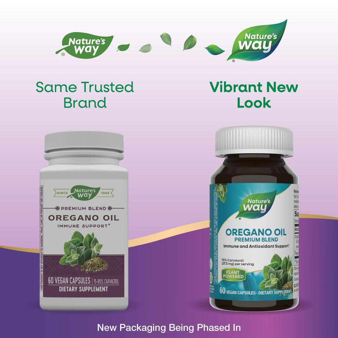 Nature’s Way Oregano Oil – Immune Support Supplement* - 75-85% Carvacrol – Gluten Free – 60 Vegan Capsules