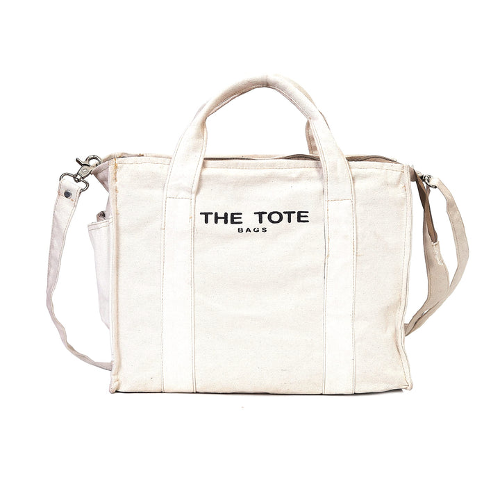 CLA The Tote Bags, Canvas Crossbody Bags for women, Canvas Handbags for Women, Canvas Tote Bag for Women (Off-White)
