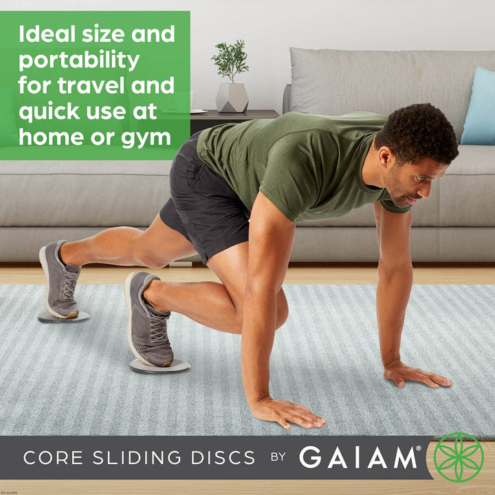 Core Sliding Discs - Dual Sided Workout Sliders for Carpet &amp; Hardwood Floor - Home Ab Pads Exercise Equipment Fitness Sliders for Women and Men, Grey/Black