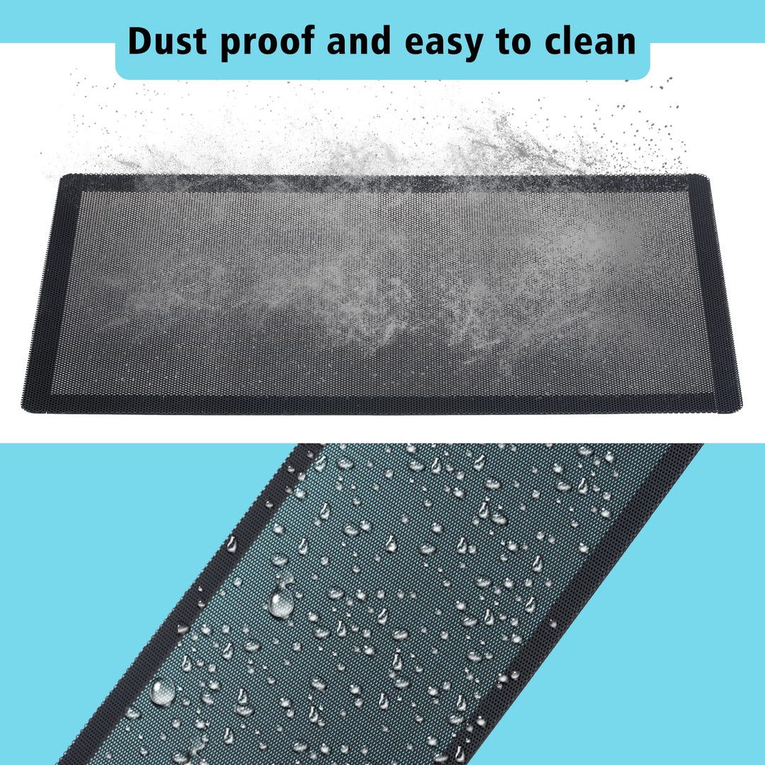360mm x 120mm PC Case Dust Mesh Filter [2 Pack], Magnetic Frame Computer Fan Dust Mesh PC Cooler Filter Dustproof PVC Cover Grills - Black