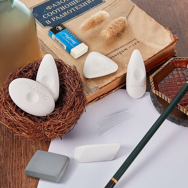 Cube Erasers with Grip Different Shape Eraser Vinyl White Eraser for Art Drawing Writing Sketching (8)